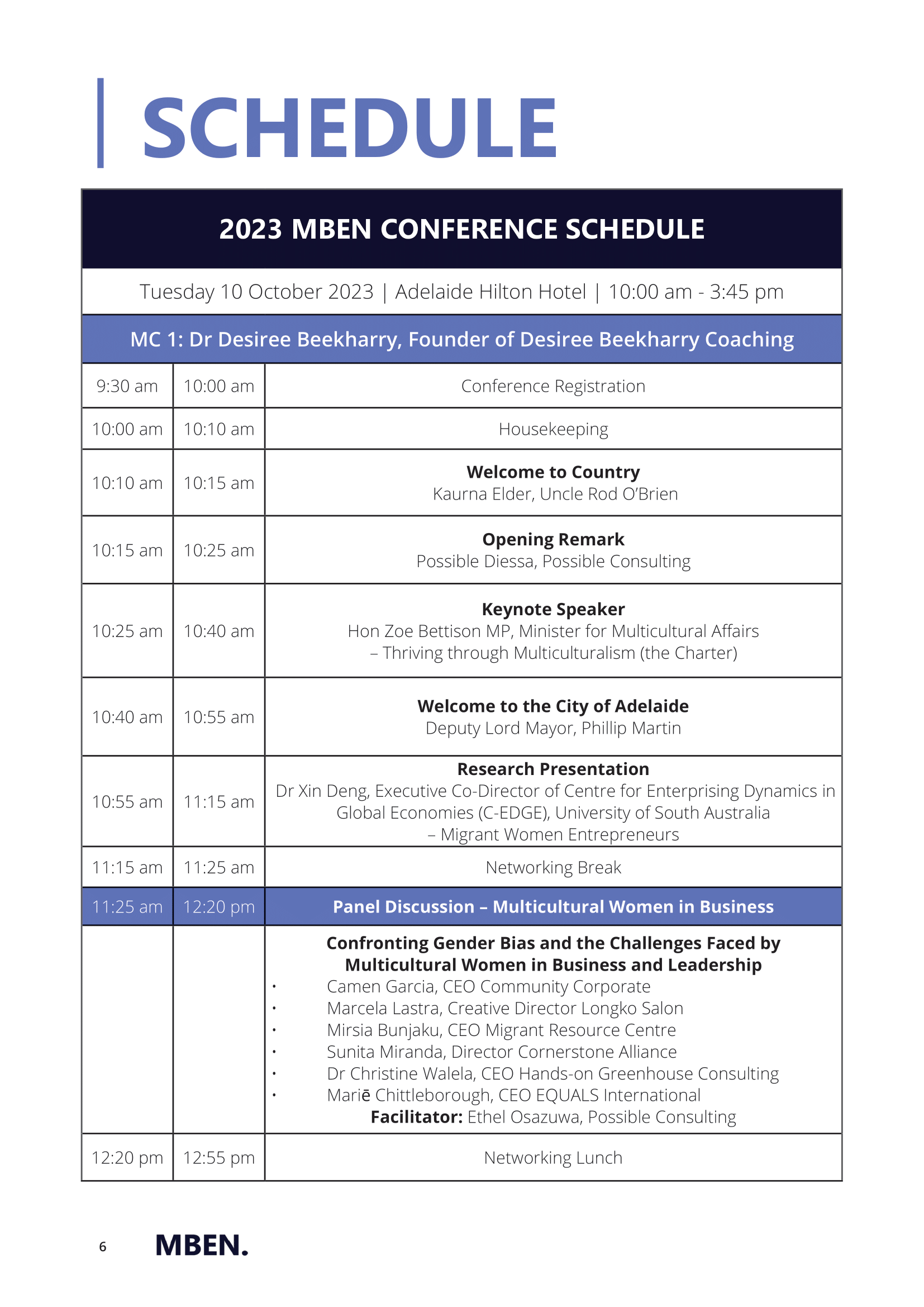 Multicultural Business and Entrepreneur Network 2023 Conference Report
